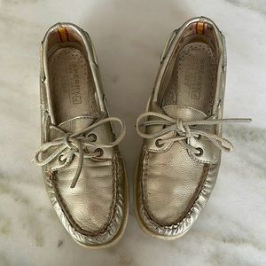 Sperry made for JCrew Gold Metallic Top-siders Size 7.5 M